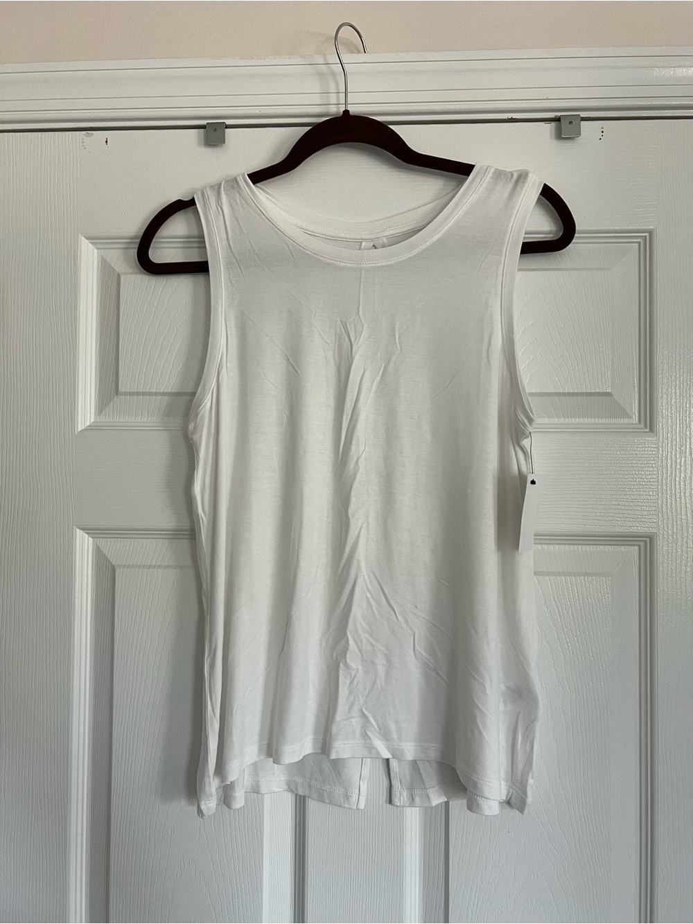 Halogen White Crewneck Tank Top